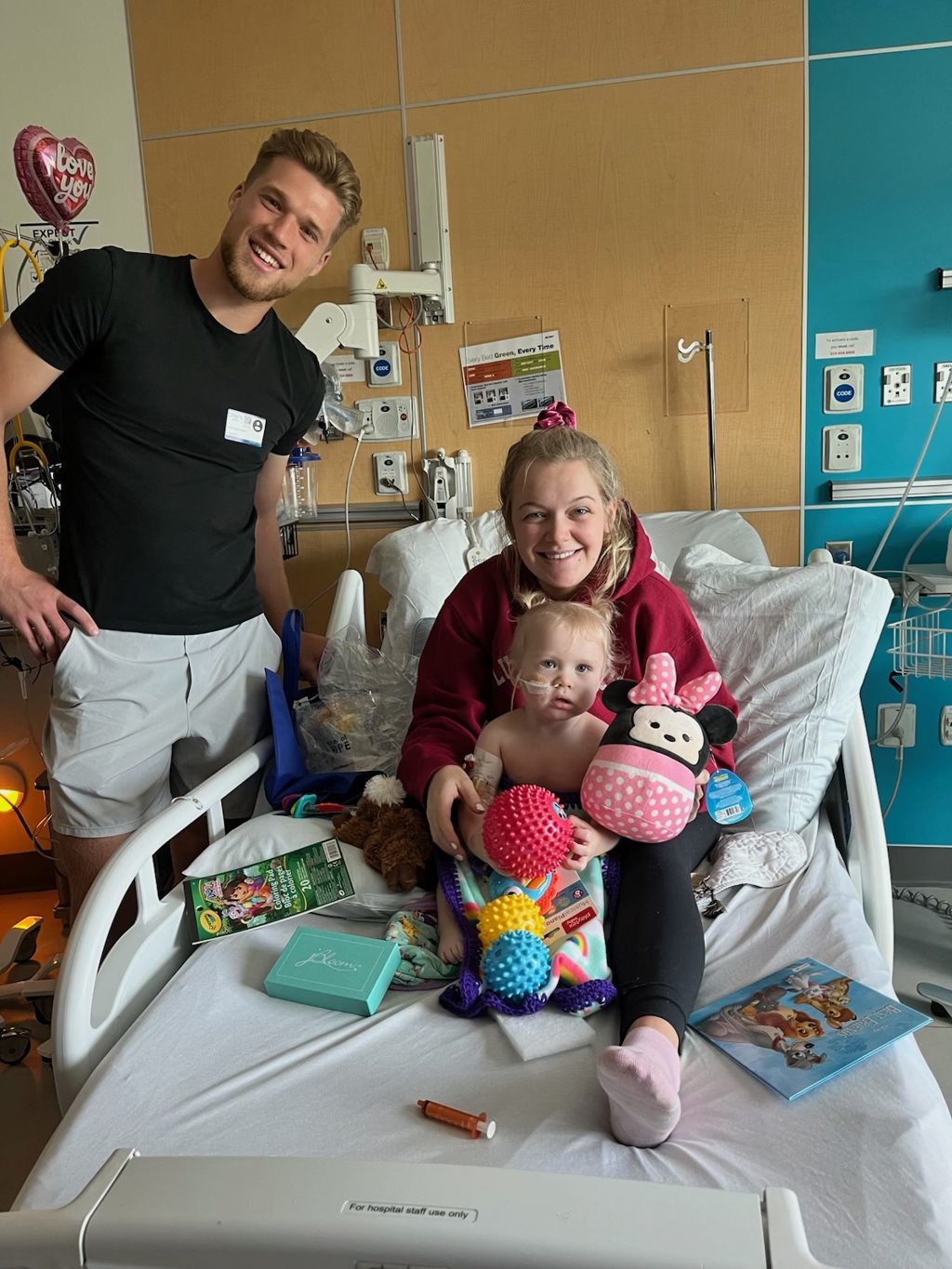 photo of family in hospital room